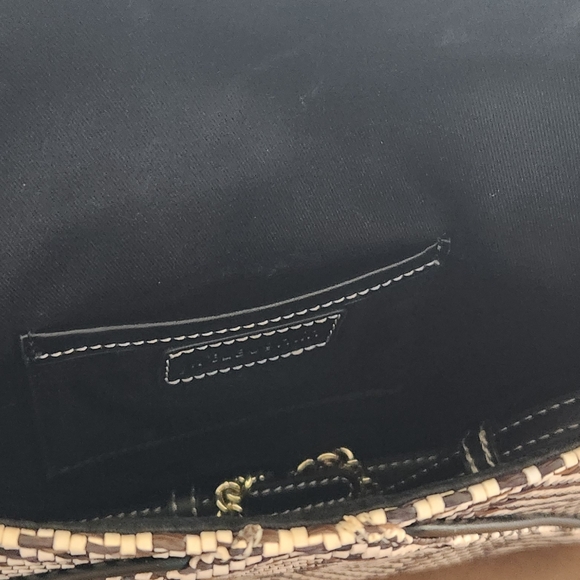 J.McLAUGHLIN Women's Woven Chevron Envelope Flap Crossbody Clutch Chain Bag NEW - Picture 3 of 13